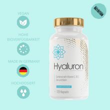 Laden Sie das Bild in den Galerie-Viewer, Hyaluronsäure Kapseln mit Vitamin C,  B12, B7 und Zink
