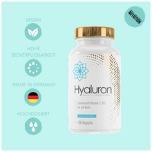 Laden Sie das Bild in den Galerie-Viewer, Hyaluronsäure Kapseln mit Vitamin C,  B12, B7 und Zink
