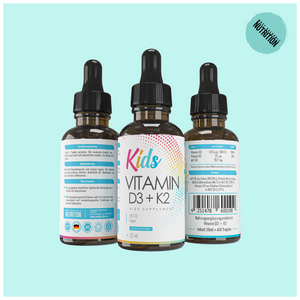 Vitamin D3 + K2 Tropfen Kids, speziell für Kinder, Vegan, 20ml