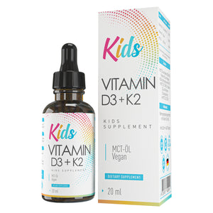 Vitamin D3 + K2 Tropfen Kids, speziell für Kinder, Vegan, 20ml